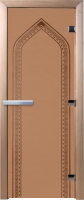 Стеклянная дверь для бани/сауны Doorwood Арка 80x200 / DW00082 (бронза матовый) - 