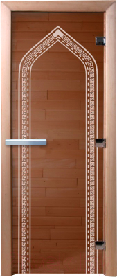 Стеклянная дверь для бани/сауны Doorwood Арка 70x190 / DW01015 (бронза)