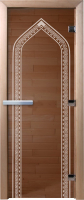Стеклянная дверь для бани/сауны Doorwood Арка 80x200 / DW01016 (бронза) - 
