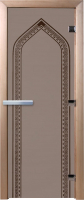 Стеклянная дверь для бани/сауны Doorwood Арка 70x190 / DW02831 (графит матовый) - 
