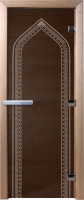 Стеклянная дверь для бани/сауны Doorwood Арка 80x200 / DW02935 (графит) - 