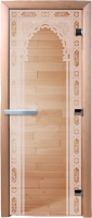Стеклянная дверь для бани/сауны Doorwood Арка 70x190 / DW01018 (прозрачный) - 
