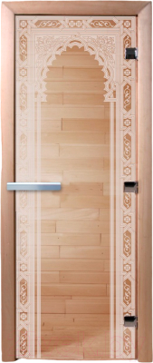 Стеклянная дверь для бани/сауны Doorwood Арка 70x190 / DW01018 (прозрачный)