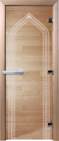 Стеклянная дверь для бани/сауны Doorwood Арка 80x200 / DW01017 (прозрачный) - 