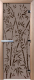 Стеклянная дверь для бани/сауны Doorwood Бамбук и бабочки 70x190 / DW02928 (графит матовый) - 