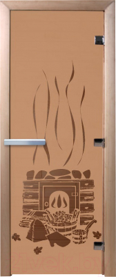 Стеклянная дверь для бани/сауны Doorwood Банька 70x190 / DW00065 (бронза матовая)