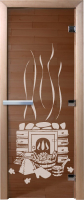 Стеклянная дверь для бани/сауны Doorwood Банька 70x190 / DW00063 (бронза) - 