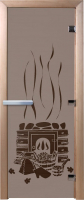 Стеклянная дверь для бани/сауны Doorwood Банька 70x190 / DW03019 (графит матовый) - 