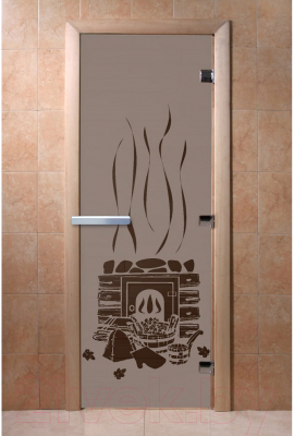 Стеклянная дверь для бани/сауны Doorwood Банька 70x190 / DW03019 (графит матовый)