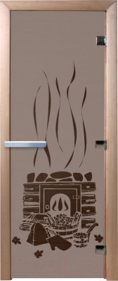 Стеклянная дверь для бани/сауны Doorwood Банька 80x200 / DW03569 (графит матовый)