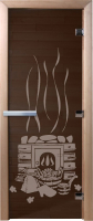 Стеклянная дверь для бани/сауны Doorwood Банька 70x190 / DW02933 (графит) - 