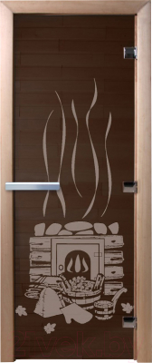 Стеклянная дверь для бани/сауны Doorwood Банька 70x190 / DW02933 (графит)