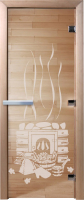 Стеклянная дверь для бани/сауны Doorwood Банька 70x190 / DW01008 (прозрачный) - 