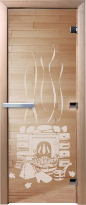 Стеклянная дверь для бани/сауны Doorwood Банька 70x190 / DW01008 (прозрачный)