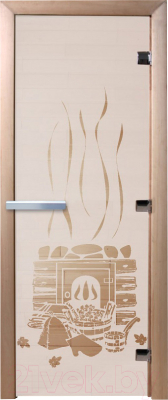 Стеклянная дверь для бани/сауны Doorwood Банька 70x190 / DW00067 (сатин)