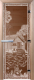 Стеклянная дверь для бани/сауны Doorwood Банька в лесу 80x200 / DW00919 (бронза) - 