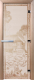Стеклянная дверь для бани/сауны Doorwood Банька в лесу 70x190 / DW00920 (сатин) - 