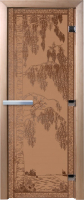 Стеклянная дверь для бани/сауны Doorwood Березка 70x190 / DW00907 (бронза матовый) - 