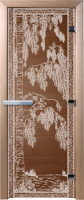 Стеклянная дверь для бани/сауны Doorwood Березка 70x190 / DW00900 (бронза) - 