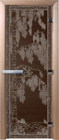 Стеклянная дверь для бани/сауны Doorwood Березка 70x190 / DW02843 (графит) - 