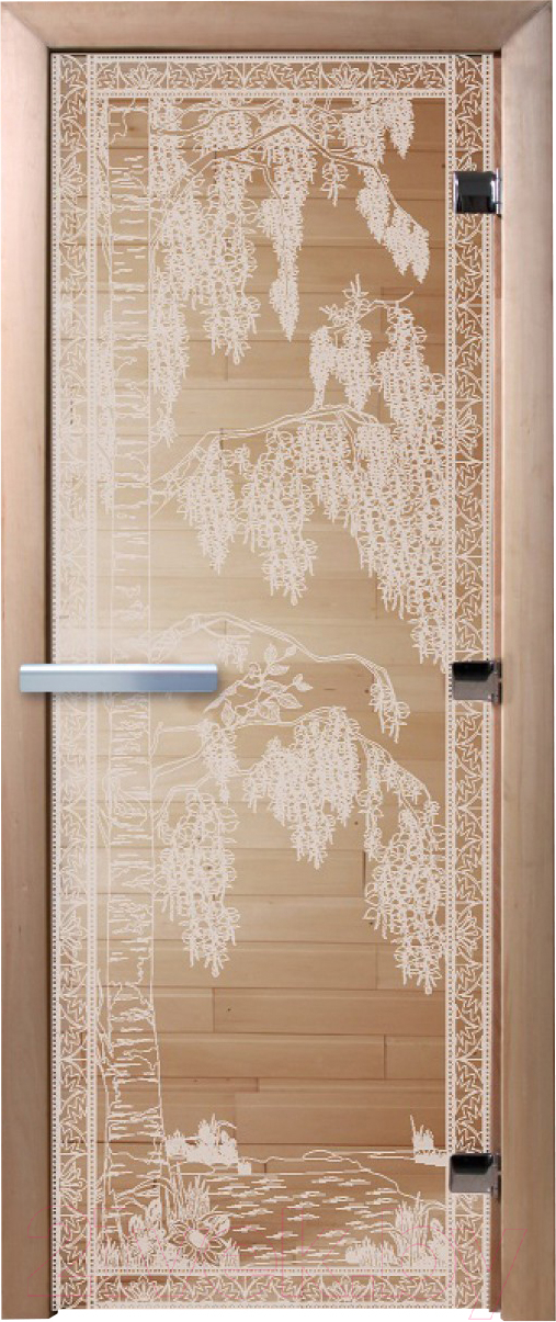 Стеклянная дверь для бани/сауны Doorwood Березка 80x200 / DW00903
