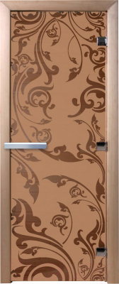 Стеклянная дверь для бани/сауны Doorwood Венеция 70x190 / DW01040 (бронза матовый)