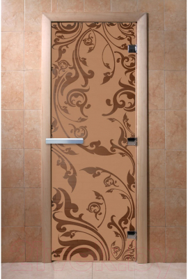 Стеклянная дверь для бани/сауны Doorwood Венеция 70x190 / DW01040 (бронза матовый)