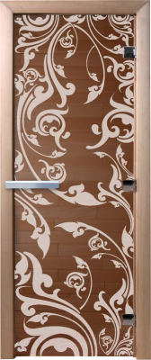 Стеклянная дверь для бани/сауны Doorwood Венеция 70x190 / DW01037 (бронза)