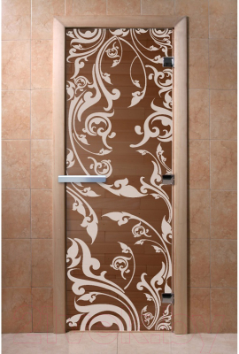 Стеклянная дверь для бани/сауны Doorwood Венеция 80x200 / DW01038 (бронза)