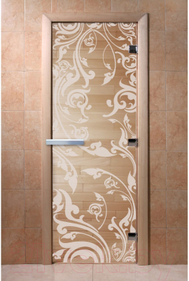 Стеклянная дверь для бани/сауны Doorwood Венеция 80x200 / DW01042 (прозрачный)