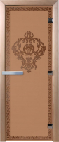 Стеклянная дверь для бани/сауны Doorwood Версаче 70x190 / DW01243 (бронза матовый) - 