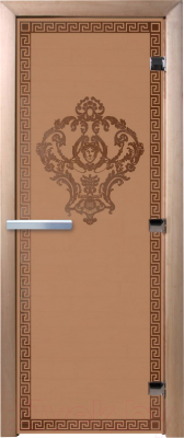 Стеклянная дверь для бани/сауны Doorwood Версаче 70x190 / DW01243 (бронза матовый)
