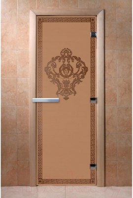 Стеклянная дверь для бани/сауны Doorwood Версаче 70x190 / DW01243 (бронза матовый)