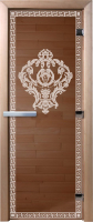 Стеклянная дверь для бани/сауны Doorwood Версаче 70x190 / DW01244 (бронза) - 