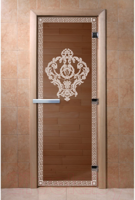 Стеклянная дверь для бани/сауны Doorwood Версаче 70x190 / DW01244 (бронза)