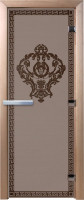 Стеклянная дверь для бани/сауны Doorwood Версаче 70x190 / DW02829 (графит матовый) - 