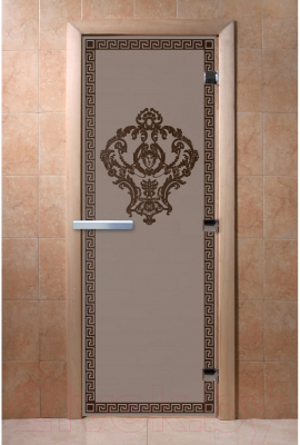 Стеклянная дверь для бани/сауны Doorwood Версаче 70x190 / DW02829 (графит матовый)