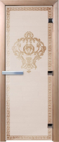 Стеклянная дверь для бани/сауны Doorwood Версаче 70x190 / DW01245 (сатин) - 