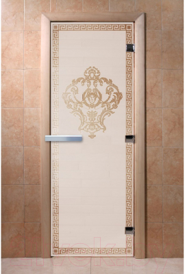 Стеклянная дверь для бани/сауны Doorwood Версаче 70x190 / DW01245 (сатин)