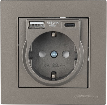 Розетка Mutlusan Rita 2220-629-0286 (антрацит) -