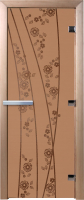 Стеклянная дверь для бани/сауны Doorwood Весна цветы 70x190 / DW00073 (бронза матовый) - 