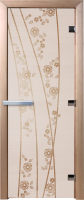 Стеклянная дверь для бани/сауны Doorwood Весна цветы 70x200 / DW03597 (сатин) - 