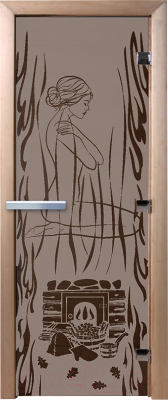 Стеклянная дверь для бани/сауны Doorwood Волшебный пар 70x190 / DW03186 (графит матовый)