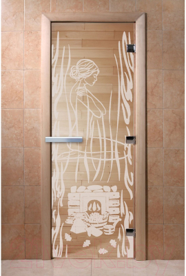 Стеклянная дверь для бани/сауны Doorwood Волшебный пар 80x200 / DW01497 (прозрачный)