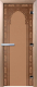 Стеклянная дверь для бани/сауны Doorwood Восточная арка 70x190 / DW01508 (бронза матовая) - 