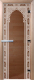 Стеклянная дверь для бани/сауны Doorwood Восточная арка 70x190 / DW00079 (бронза) - 