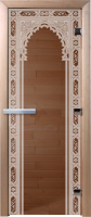 Стеклянная дверь для бани/сауны Doorwood Восточная арка 80x200 / DW00080 (бронза) - 