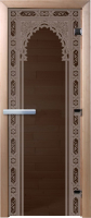 Стеклянная дверь для бани/сауны Doorwood Восточная арка 70x190 / DW03357 (графит) - 