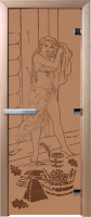 Стеклянная дверь для бани/сауны Doorwood Дженифер 70x190 / DW00089 (бронза матовый) - 