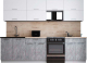 Готовая кухня Интерлиния Мила Gloss 60-28 (белый софт/керамика/травертин серый) - 